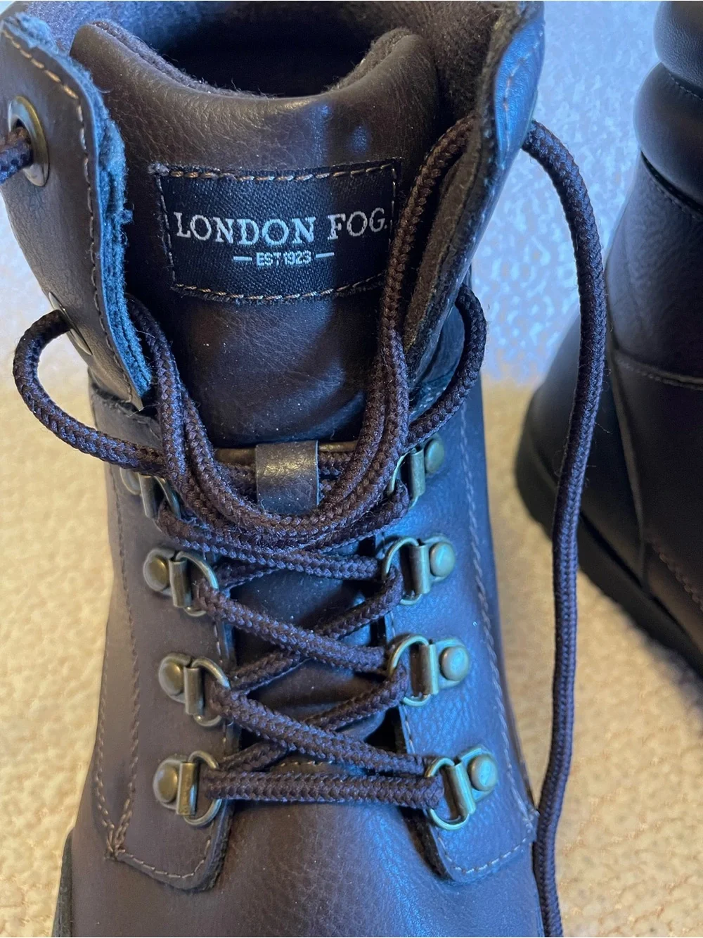Men's Brown Leather Lace-Up Boots. Size 11